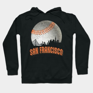 San Francisco Vintage Skyline Baseball For Gameday Hoodie